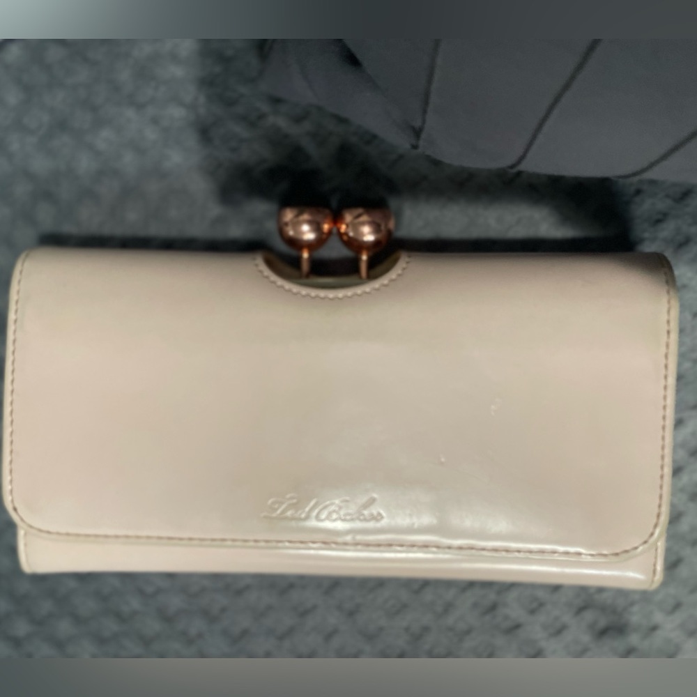 Ted Baker pink bobble matinee leather wallet